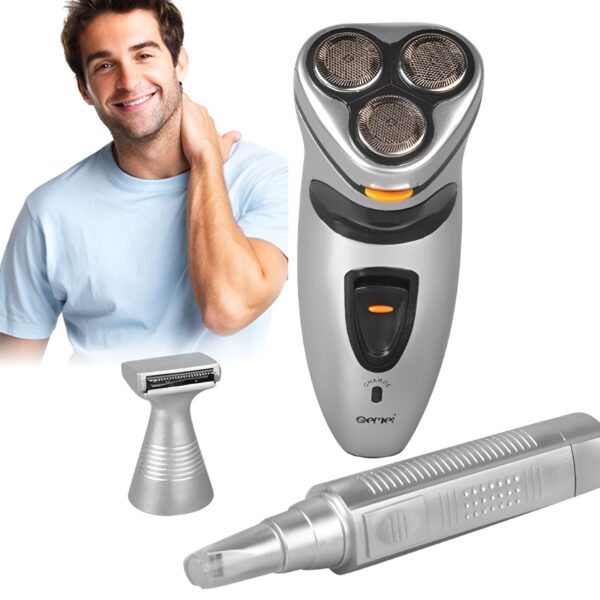zowael rscx-5800 3 in 1 shaver set | portable shaver, trimmer, groomer chargeble 3 blades shaver with nose and ear trimmer