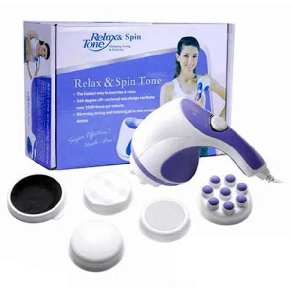 4 in 1 relax & spin tone vibration electric massager  / electronic relax and spin body massager with different heads - Image 4