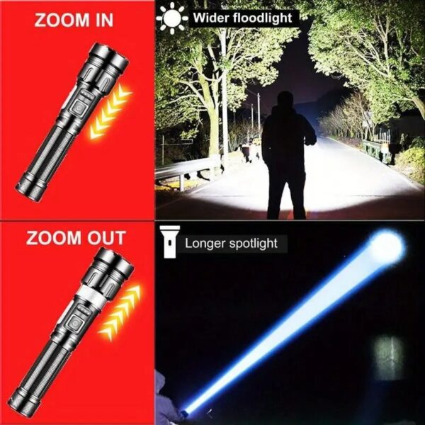 portable led flashlight, 3 light intensity modes, usb, - Image 9