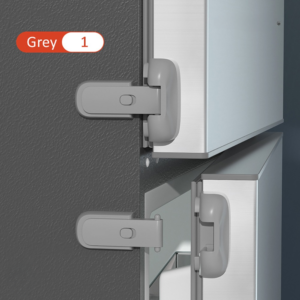 child safety fridge lock , baby safety refrigerator freezer door lock, no tools need or drill (grey) - 1 pc