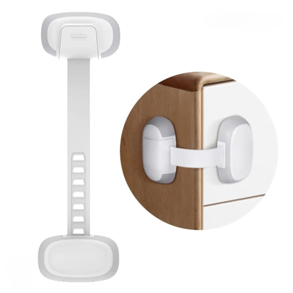 adjustable multi purpose lock  baby safety kid safety lock baby proof security protector drawer door cabinet lock no punching plastic protection kids safety door lock
