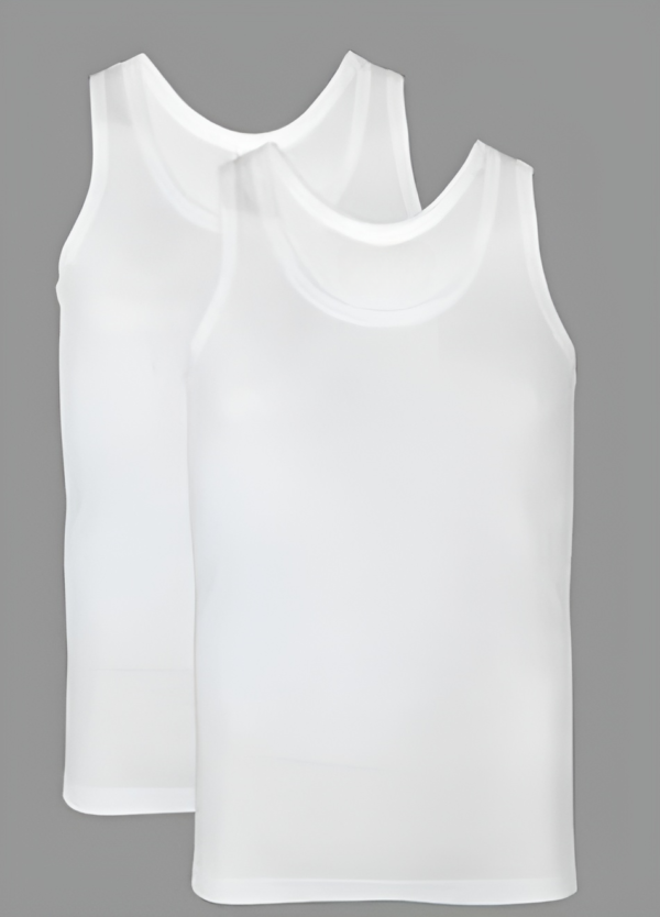 pack of 2 men under garment white banyan round neck sleeveless plain/solid undershirt/vest men's under vests