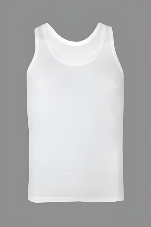 pack of 2 men under garment white banyan round neck sleeveless plain/solid undershirt/vest men's under vests - Image 2