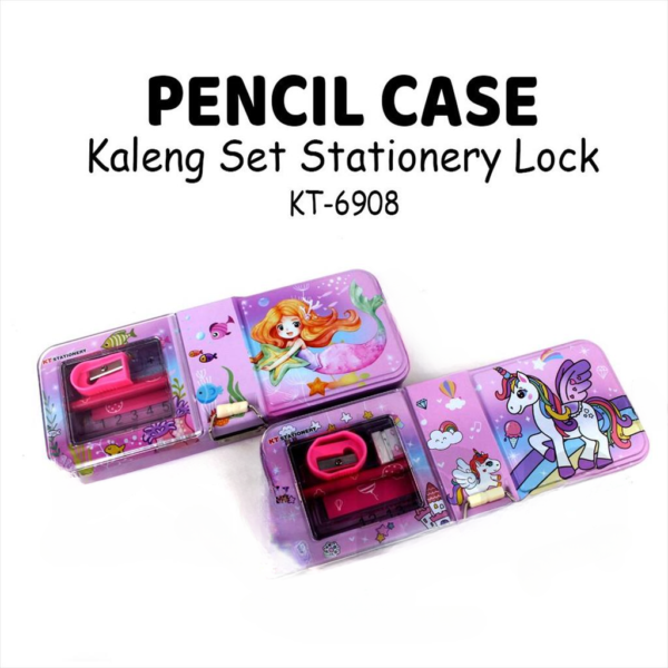 character set tin pencil box | pencil case for boys and girls best gift for school kids (random colors & designs) - Image 4
