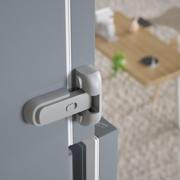 child safety fridge lock , baby safety refrigerator freezer door lock, no tools need or drill (grey) - 1 pc - Image 9