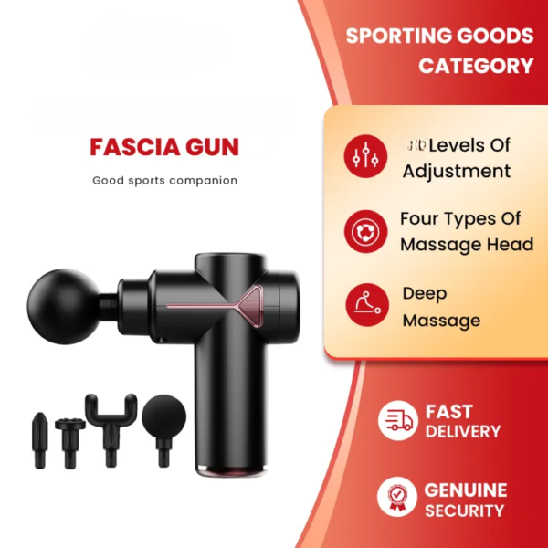 4 in 1 multi-function vibration massage gun professional ultra quiet pain relief whole body massagers with 4 heads and different level of speeds (random colors) - Image 12