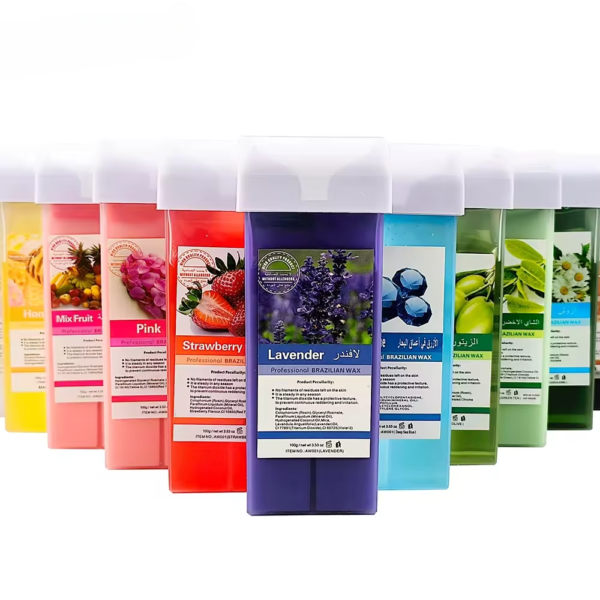 refill wax for women, roll on wax refill for hair areas of the body, roller waxing hair removal depilatory refill wax with different flavour (1 pc) (random flavors)