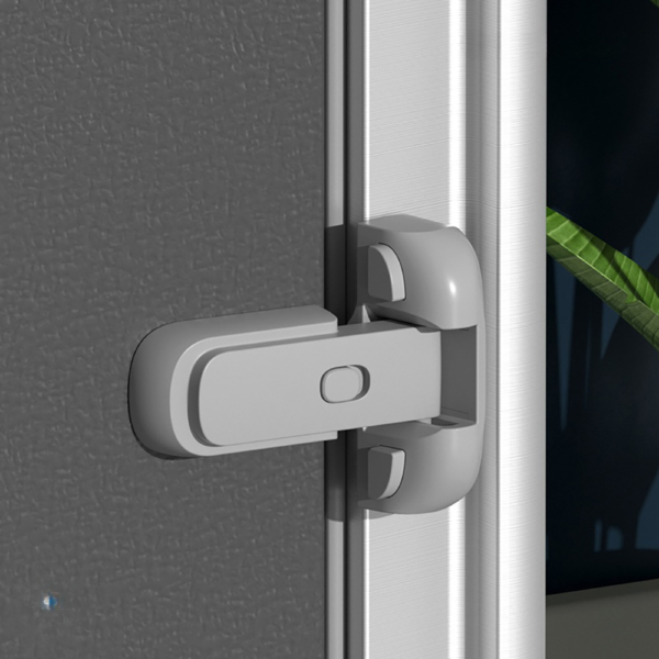 child safety fridge lock , baby safety refrigerator freezer door lock, no tools need or drill (grey) - 1 pc - Image 11
