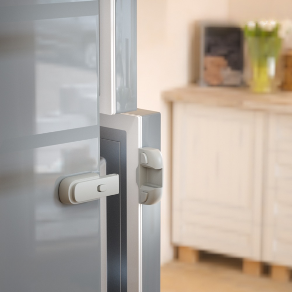 child safety fridge lock , baby safety refrigerator freezer door lock, no tools need or drill (grey) - 1 pc - Image 12