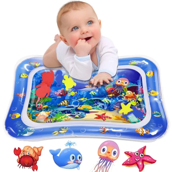sale inflatable leakproof water mat for kids /  inflatable tummy time mat -  (random color)
