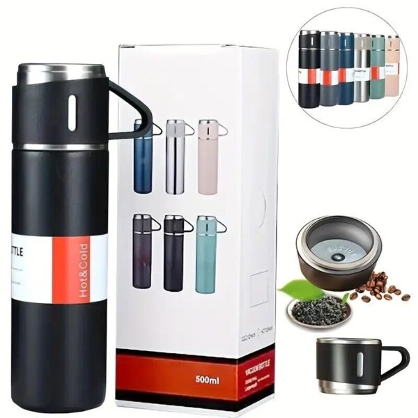 stainless steel 500ml hot & cool water bottle (500 ml) (random color)