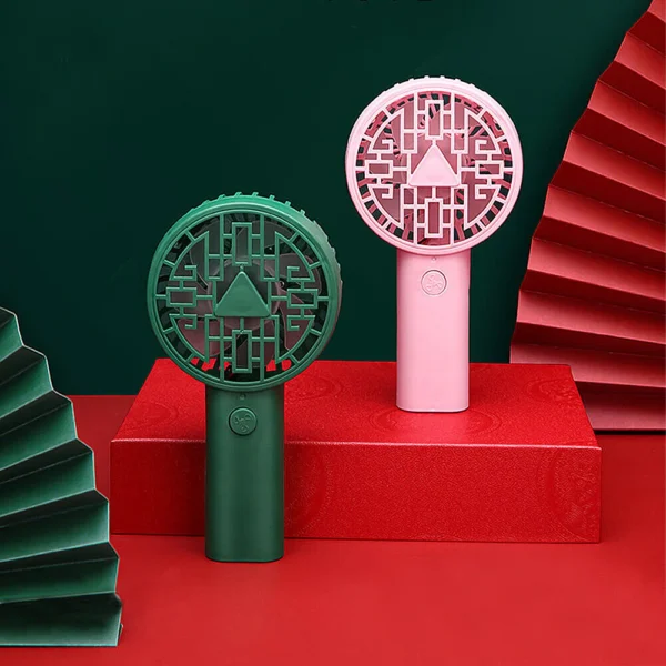 mini handheld fan table desk high speed air cooler fan | usb rechargeable (random color) - Image 9