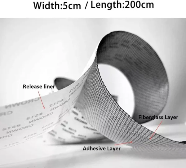 mesh roll tape window screen repair patch | keep mosquitoes out with our anti-insect, self-adhesive mesh patch tape - 25 yards - Image 4