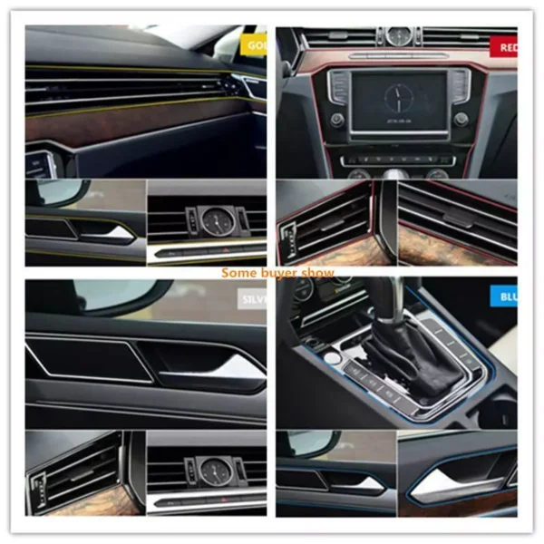 5m cars auto accessories dashboard car styling interior decoration strips moulding trim (red color) - Image 6