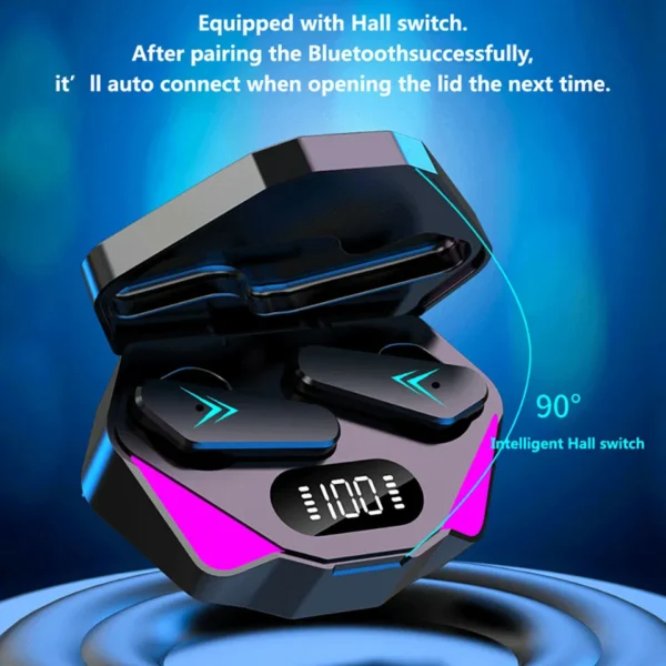 tws a18 gaming headset earbuds bluetooth for iphone samsung android wireless earphones for men and women | led-light game stereo earbuds - Image 6