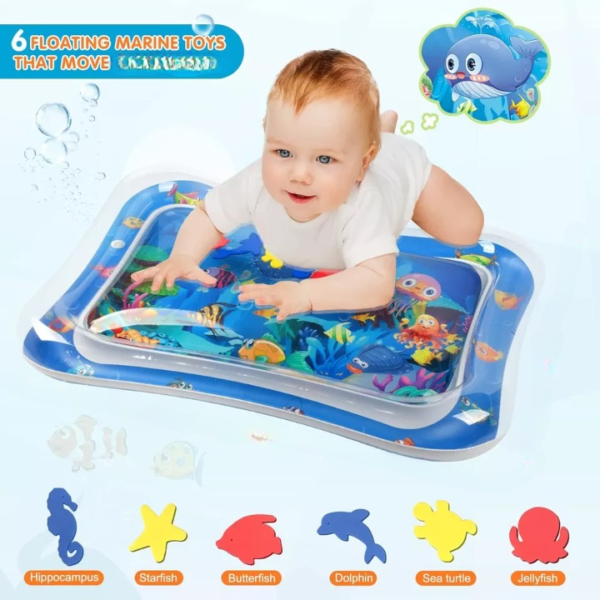 water play mat for infants, toddlers | inflatable tummy time mat - 60x50x8 cm (random color) - Image 14