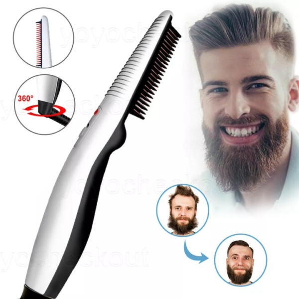rechargeable hair curler beard shawl comb multi functional hair straightener comb brush - imported - Image 8