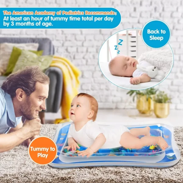 water play mat for infants, toddlers | inflatable tummy time mat - 60x50x8 cm (random color) - Image 9