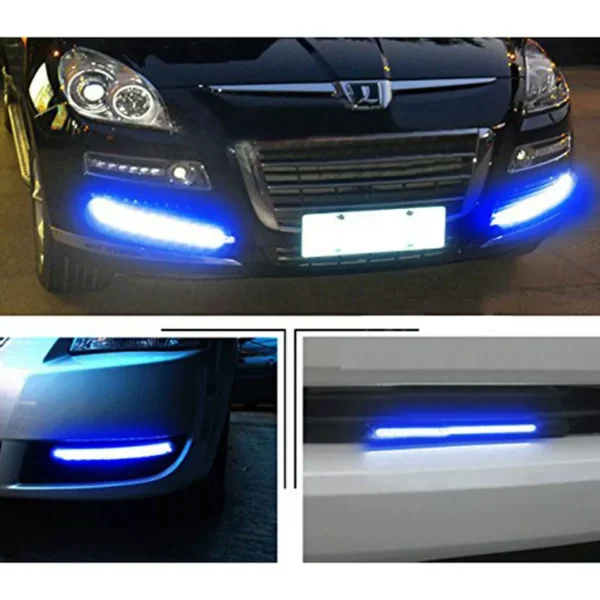 blue led daytime day running light for bumpers (for all cars and bikes) 2pcs - Image 4