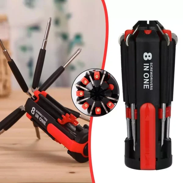 8 in 1 screwdriver multifunctional repair tools with torch - Image 4