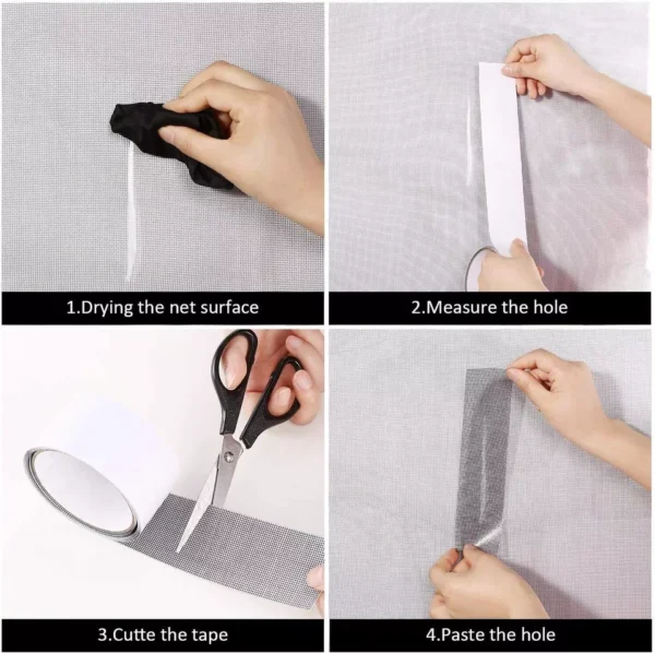 mesh roll tape window screen repair patch | keep mosquitoes out with our anti-insect, self-adhesive mesh patch tape - 25 yards - Image 5