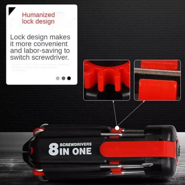 8 in 1 screwdriver multifunctional repair tools with torch - Image 5