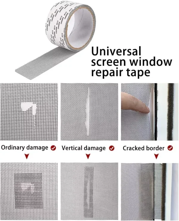 mesh roll tape window screen repair patch | keep mosquitoes out with our anti-insect, self-adhesive mesh patch tape - 25 yards - Image 6
