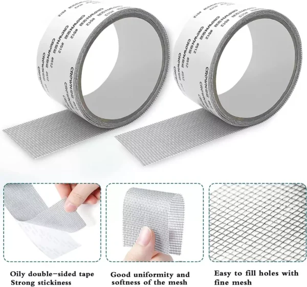 mesh roll tape window screen repair patch | keep mosquitoes out with our anti-insect, self-adhesive mesh patch tape - 25 yards - Image 8