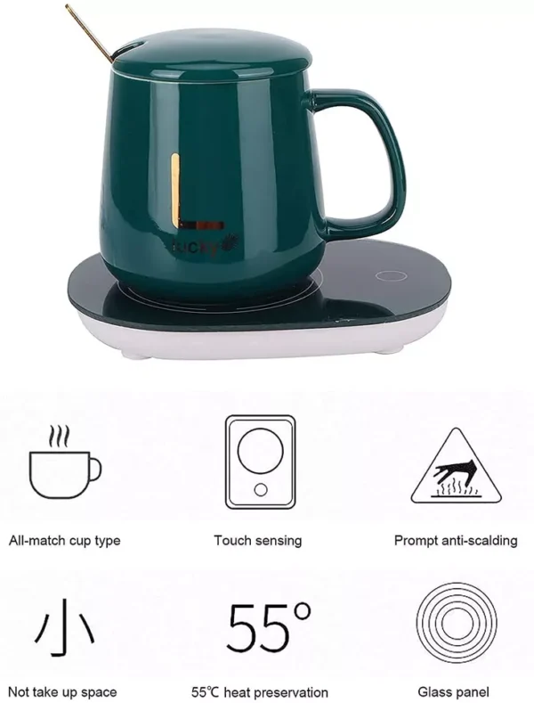 electric heated coffee mug with temperature controlled pad (random color) - Image 11