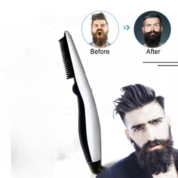 rechargeable hair curler beard shawl comb multi functional hair straightener comb brush - imported - Image 7