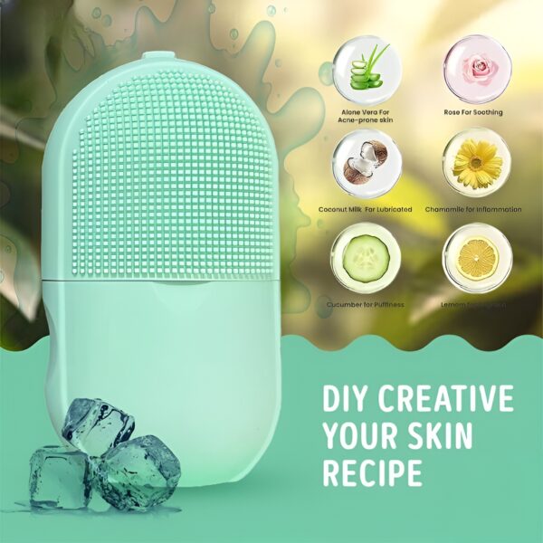 silicone cleansing ice lattice | ice roller facial massage | ice cube roller with scrub - random color - Image 4