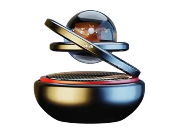 solar car air freshener rotating double-ring for car dashboard, aesthetic car decor | best quality ( random color ) - Image 3