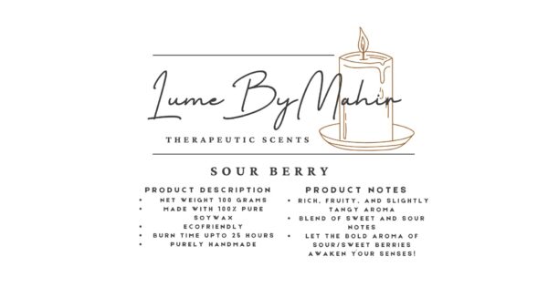 sour berry candle - sour, sweet, and oh-so-irresistible – handmade berry fusion soy wax candle -100 gram - Image 2