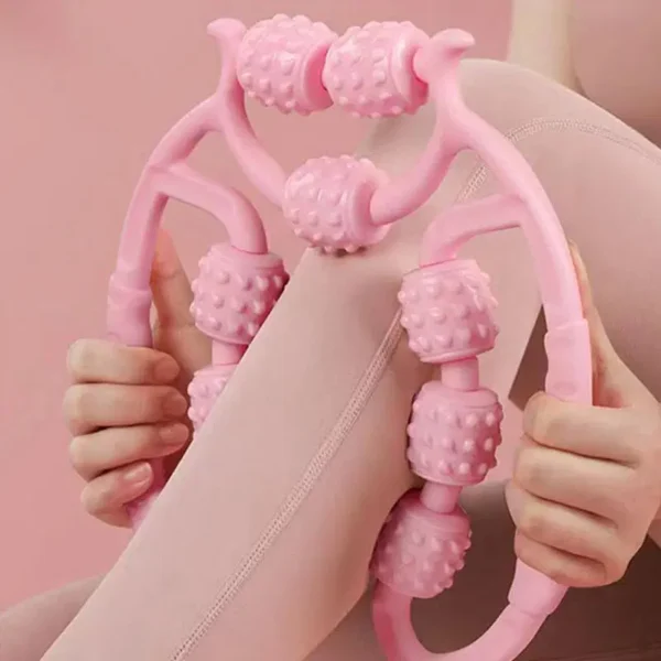 9 wheels u shape points massage muscle relax roller massager made in china (random color) - Image 3