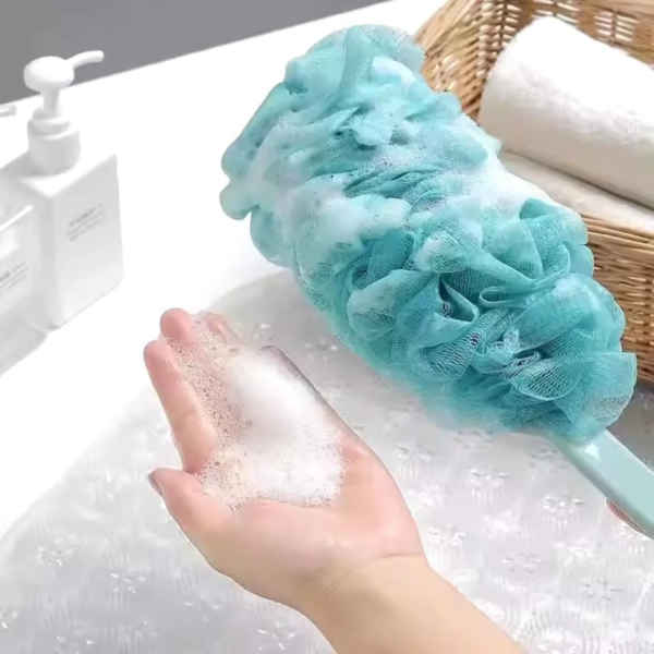 loofah sponge – long handle shower brush for skin exfoliating, loofah on a stick for men & women(1 pcs)