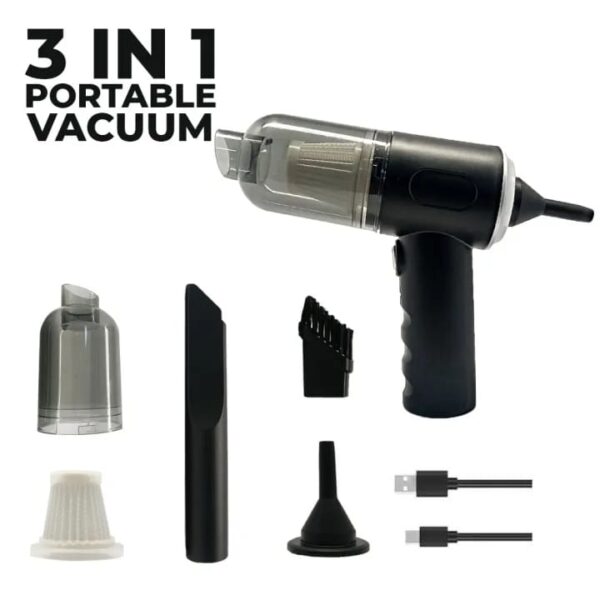 powerful 3-in-1 cordless handheld vacuum cleaner with led light - wet & dry, strong suction for car, sofa, carpet & home cleaning (with box)