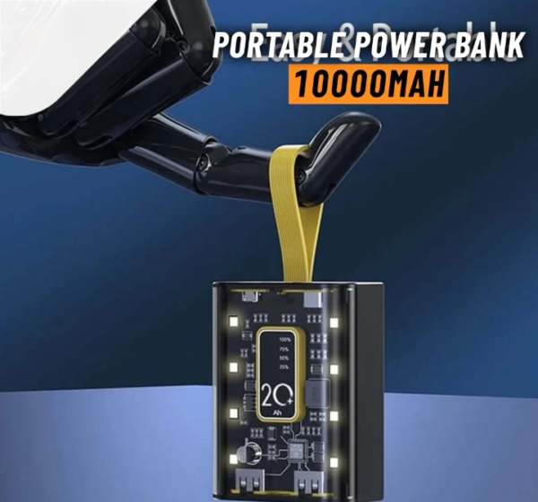 mini portable transparent power bank 10,000 mah (random color)