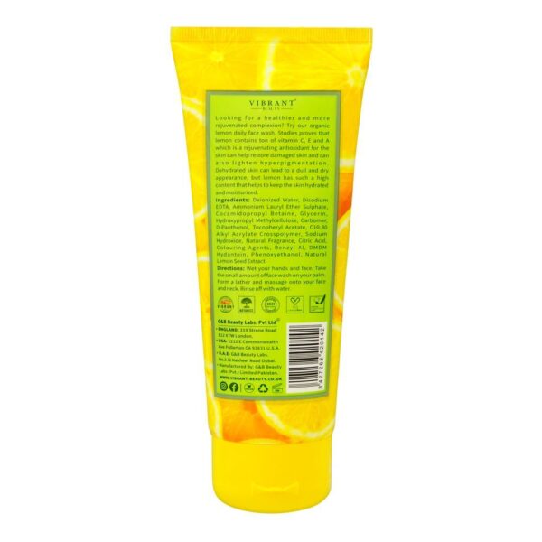 vibrant beauty skin brightening lemon purifying face wash lemon exfoliating face wash - Image 3