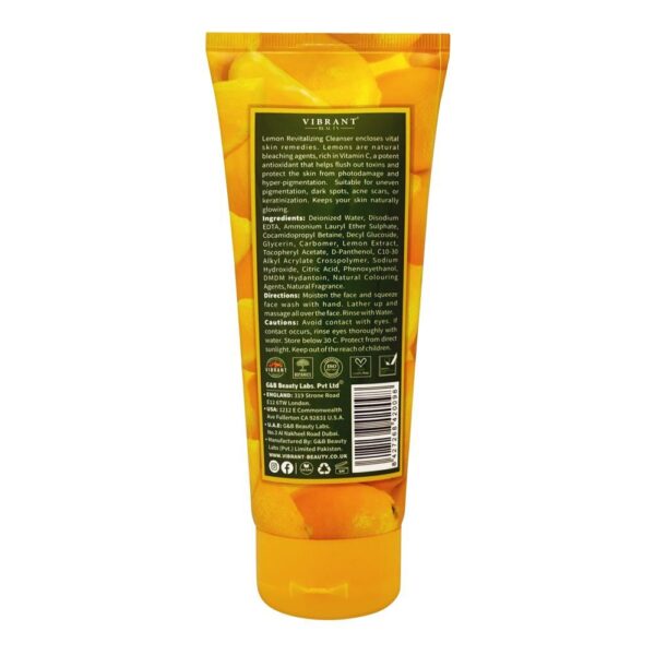 vibrant beauty brightening lemon revitalizing cleanser for all skin types, (200ml) - Image 3