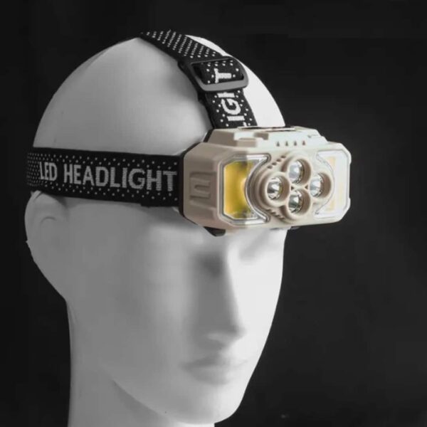 usb rechargeable led miner's headband flashlight lighted with sensor camping work light hx-815s / g75-040b5